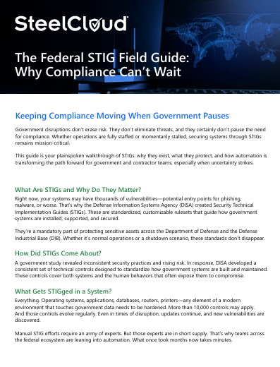 STIG Compliance During Shutdowns | Federal Cybersecurity Field Guide