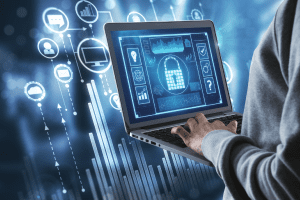 Cyber image on a laptop